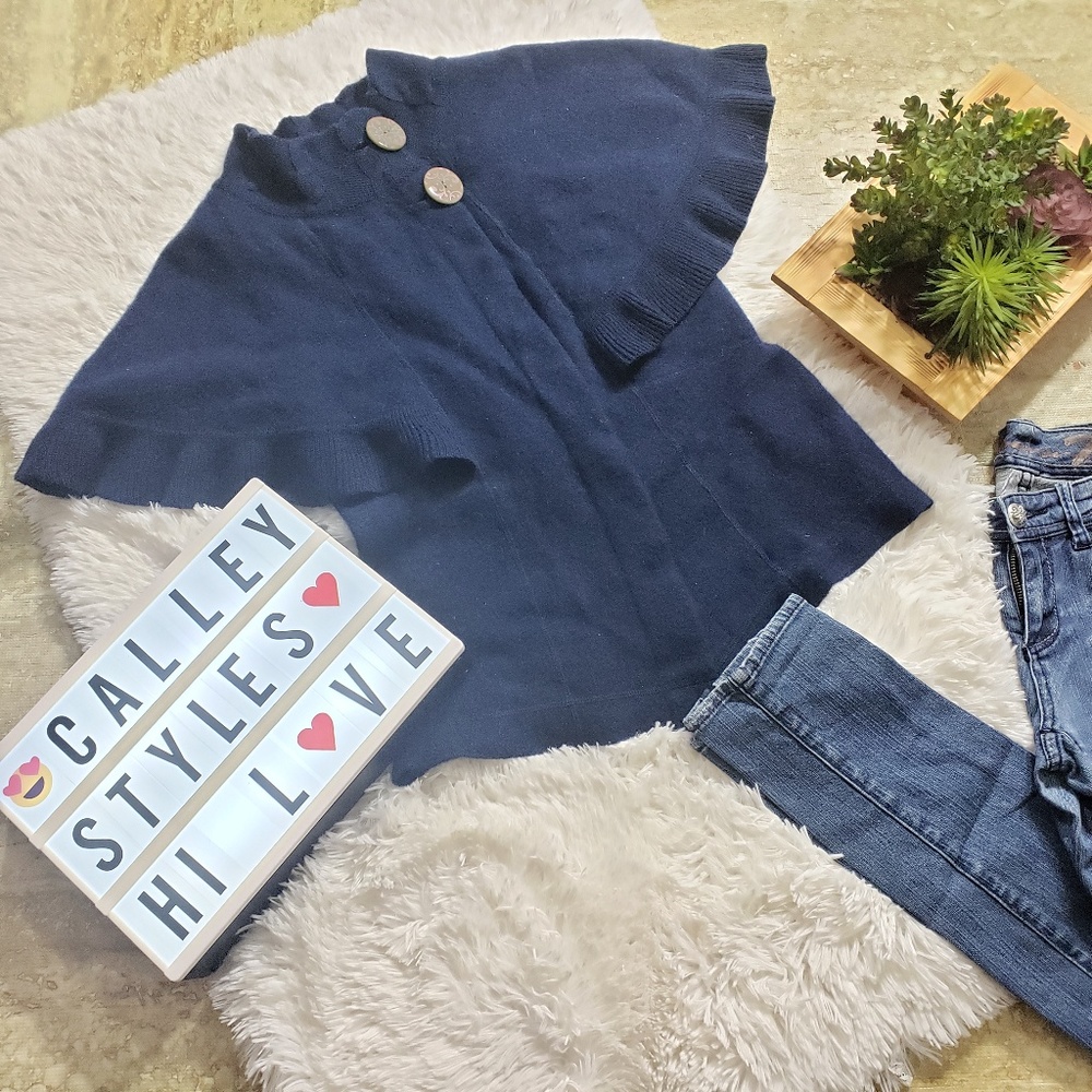 Soft Surroundings Cape Sweater Wool Blend C18